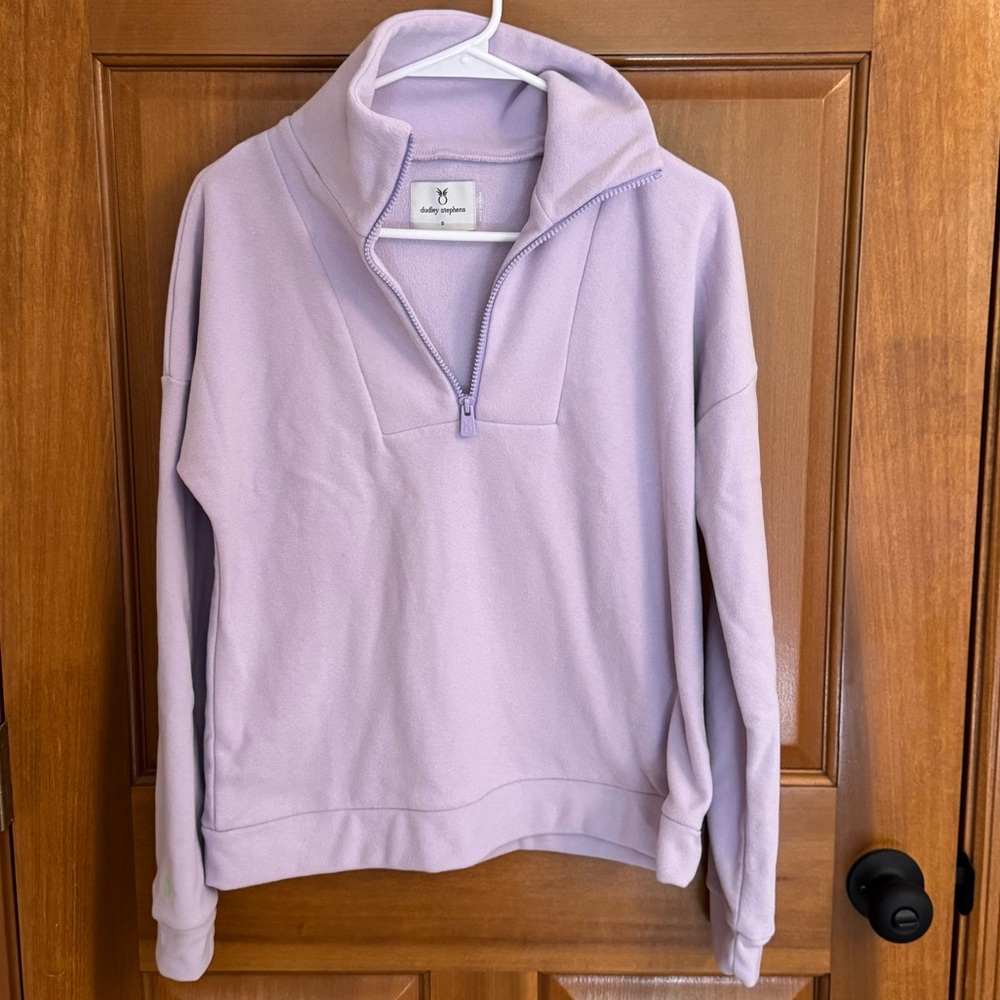 Dudley Stephens Putnam Pullover 1/4 Zip in Lavender - Size S
